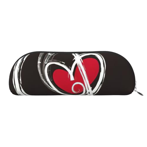 JEJEA Federmäppchen aus Leder mit Musiksymbole, mit Reißverschluss, Federmäppchen, Federmäppchen, Make-up-Kosmetiktasche, silber, Einheitsgröße, Kulturbeutel von JEJEA