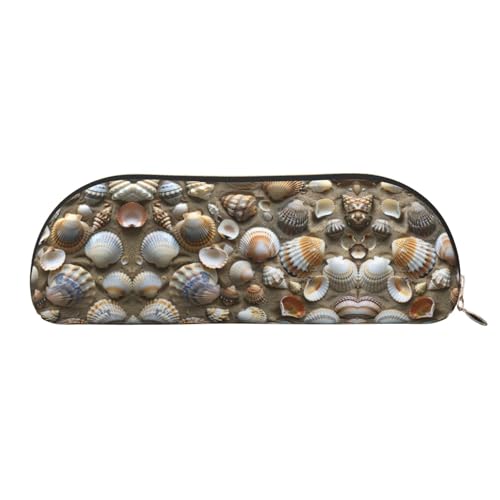 JEJEA Federmäppchen aus Leder mit Sanddruck, mit Reißverschluss, Federmäppchen, Federmäppchen, Make-up-Kosmetiktasche, gold, Einheitsgröße, Kulturbeutel von JEJEA