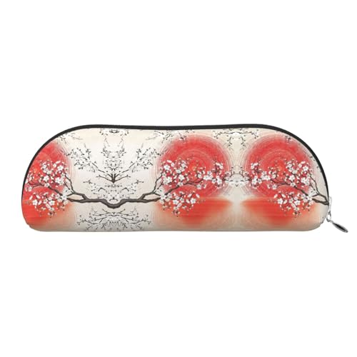 JEJEA Federmäppchen aus Leder mit Sonnenreflexionsdruck, mit Reißverschluss, Federmäppchen, Federmäppchen, Make-up-Kosmetiktasche, silber, Einheitsgröße, Kulturbeutel von JEJEA