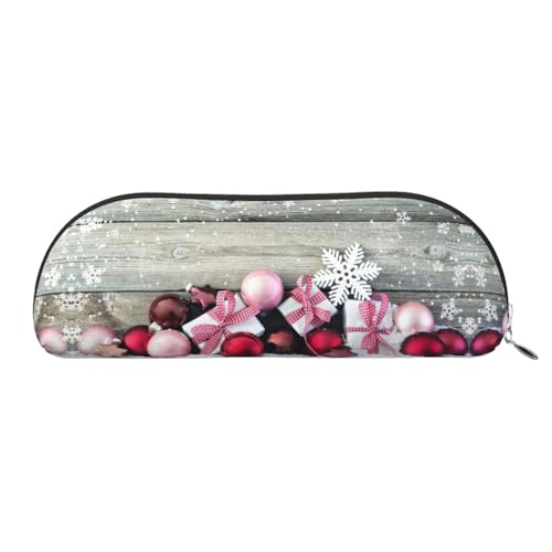 JEJEA Federmäppchen aus Leder mit Weihnachtsverzierung, mit Reißverschluss, Federmäppchen, Federmäppchen, Make-up-Kosmetiktasche, silber, Einheitsgröße, Kulturbeutel von JEJEA