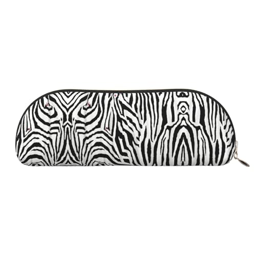 JEJEA Federmäppchen aus Leder mit Zebramuster, mit Reißverschluss, Federmäppchen, Federmäppchen, Make-up-Kosmetiktasche, gold, Einheitsgröße, Kulturbeutel von JEJEA