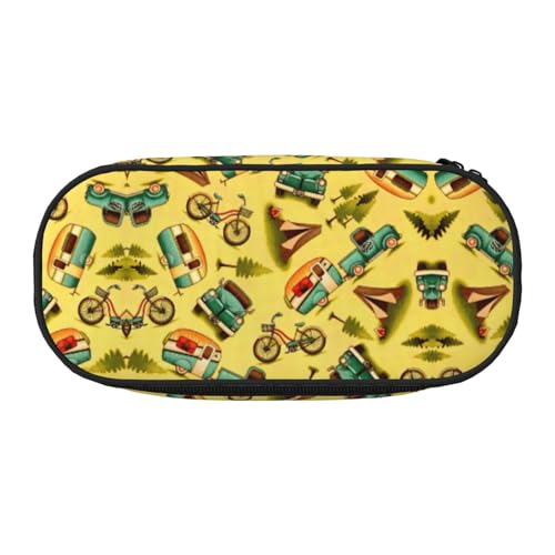 JEJEA Federmäppchen mit Auto- und Fahrradaufdruck, großes Fassungsvermögen, große Aufbewahrung, hohe Kapazität, Beutelhalter, Organizer, Schwarz , Einheitsgröße, Taschen-Organizer von JEJEA