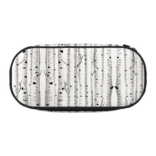 JEJEA Federmäppchen mit Birkenbaum-Aufdruck, große Kapazität, große Aufbewahrung, hohe Kapazität, Beutelhalter, Organizer, Schwarz , Einheitsgröße, Taschen-Organizer von JEJEA