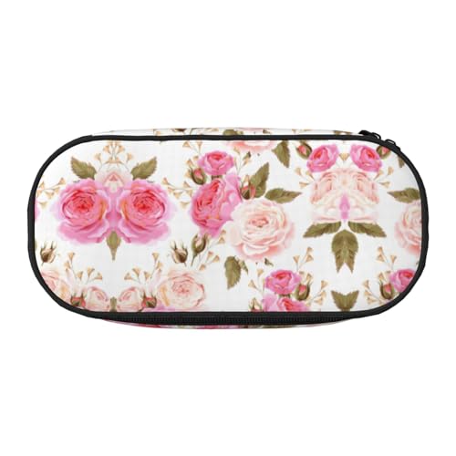 JEJEA Federmäppchen mit Blumenmuster, Rosenmuster, großes Fassungsvermögen, große Kapazität, Tasche, Beutel, Organizer, Box, Schwarz , Einheitsgröße, Taschen-Organizer von JEJEA