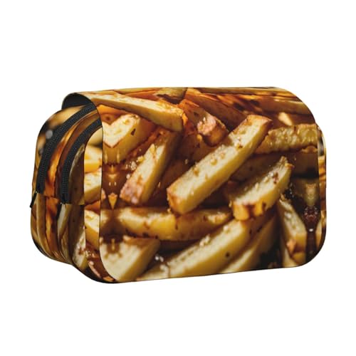 JEJEA Federmäppchen mit Fast-Food-Aufdruck, Federmäppchen, Halter für Bleistifte, Make-up, Mehrzweck-Organizer-Box für Erwachsene, Schwarz , Einheitsgröße, Kulturbeutel von JEJEA