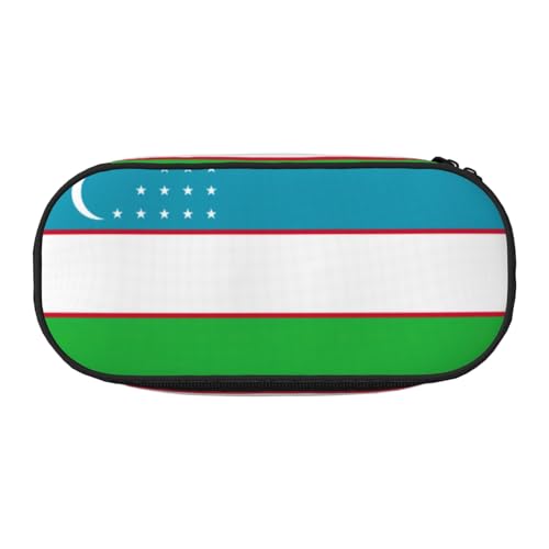 JEJEA Federmäppchen mit Flagge der Republik Usbekistan, großes Fassungsvermögen, große Aufbewahrung, hohe Kapazität, Beutelhalter, Organizer, Schwarz , Einheitsgröße, Taschen-Organizer von JEJEA