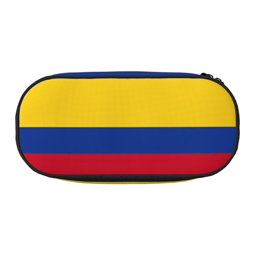 JEJEA Federmäppchen mit Flagge von Kolumbien, großes Fassungsvermögen, große Aufbewahrung, hohe Kapazität, Beutelhalter, Organizer, Schwarz , Einheitsgröße, Taschen-Organizer von JEJEA