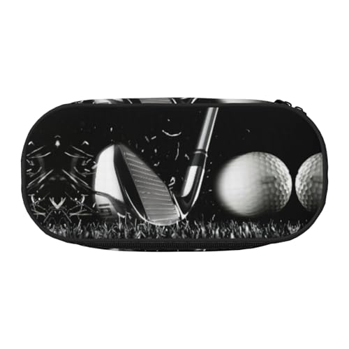 JEJEA Federmäppchen mit Golf-Aufdruck, großes Fassungsvermögen, große Aufbewahrung, hohe Kapazität, Beutel, Organizer, Schwarz und Weiß, Schwarz , Einheitsgröße, Taschen-Organizer von JEJEA