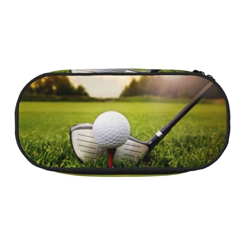 JEJEA Federmäppchen mit Golfball-Aufdruck, großes Fassungsvermögen, große Aufbewahrung, hohe Kapazität, Beutelhalter, Organizer, Schwarz , Einheitsgröße, Taschen-Organizer von JEJEA