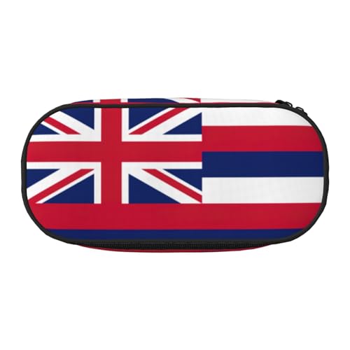 JEJEA Federmäppchen mit Hawaii-Flagge, großes Fassungsvermögen, große Aufbewahrung, hohe Kapazität, Beutel, Beutel, Organizer, Schwarz , Einheitsgröße, Taschen-Organizer von JEJEA