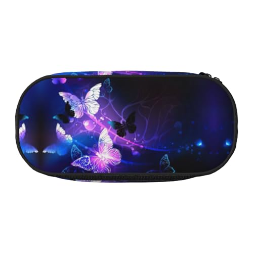 JEJEA Federmäppchen mit Hintergrund und Nachtschmetterlingen, großes Fassungsvermögen, große Aufbewahrung, hohe Kapazität, Beutelhalter, Organizer, Schwarz , Einheitsgröße, Taschen-Organizer von JEJEA