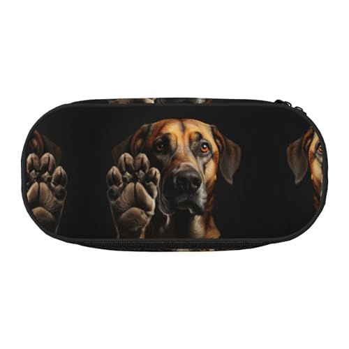 JEJEA Federmäppchen mit Hundepfotenabdruck, großes Fassungsvermögen, große Aufbewahrung, hohe Kapazität, Beutelhalter, Organizer, Schwarz , Einheitsgröße, Taschen-Organizer von JEJEA