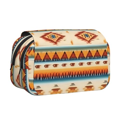 JEJEA Federmäppchen mit Indianeraufdruck, Federmäppchen, Halter für Bleistifte, Make-up, Mehrzweck-Organizer-Box für Erwachsene, Schwarz , Einheitsgröße, Kulturbeutel von JEJEA