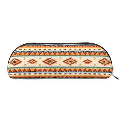 JEJEA Federmäppchen mit Indianeraufdruck, Leder, mit Reißverschluss, Federmäppchen, Federmäppchen, Make-up-Kosmetiktasche, gold, Einheitsgröße, Kulturbeutel von JEJEA
