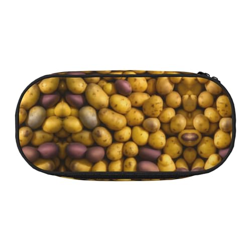 JEJEA Federmäppchen mit Kartoffeldruck, großes Fassungsvermögen, große Aufbewahrung, hohe Kapazität, Beutel, Organizer, Box, Schwarz , Einheitsgröße, Taschen-Organizer von JEJEA