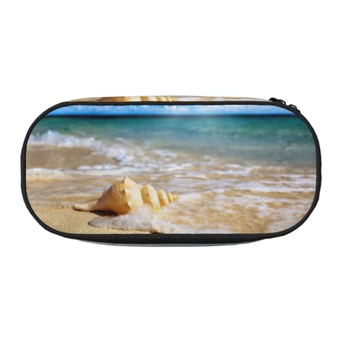 JEJEA Federmäppchen mit Meereswellen-Motiv, großes Fassungsvermögen, große Aufbewahrung, hohe Kapazität, Beutel, Beutel, Organizer, Schwarz , Einheitsgröße, Taschen-Organizer von JEJEA