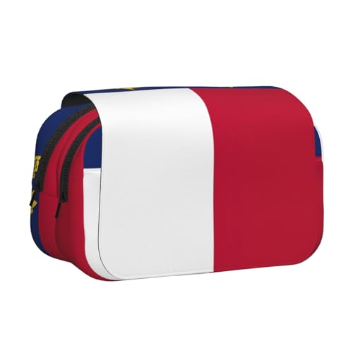 JEJEA Federmäppchen mit Nord-Carolina-Flaggen-Druck, Federmäppchen, Halter für Bleistifte, Make-up, Mehrzweck-Organizer-Box für Erwachsene, Schwarz , Einheitsgröße, Kulturbeutel von JEJEA