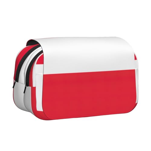 JEJEA Federmäppchen mit Österreichischer Flagge, Federmäppchen, Halter für Bleistifte, Make-up, Mehrzweck-Organizer-Box für Erwachsene, Schwarz , Einheitsgröße, Kulturbeutel von JEJEA