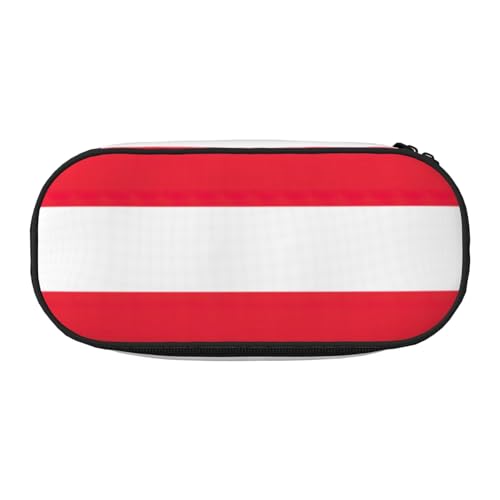 JEJEA Federmäppchen mit Österreichischer Flagge, großes Fassungsvermögen, große Aufbewahrung, hohe Kapazität, Beutelhalter, Organizer, Schwarz , Einheitsgröße, Taschen-Organizer von JEJEA