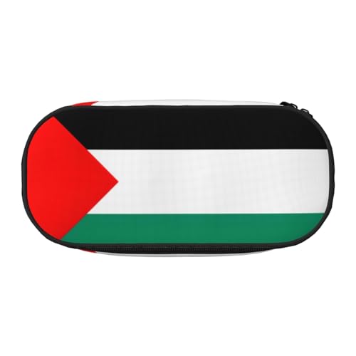 JEJEA Federmäppchen mit Palästina-Flaggen-Druck, großes Fassungsvermögen, große Aufbewahrung, hohe Kapazität, Beutelhalter, Organizer, Schwarz , Einheitsgröße, Taschen-Organizer von JEJEA