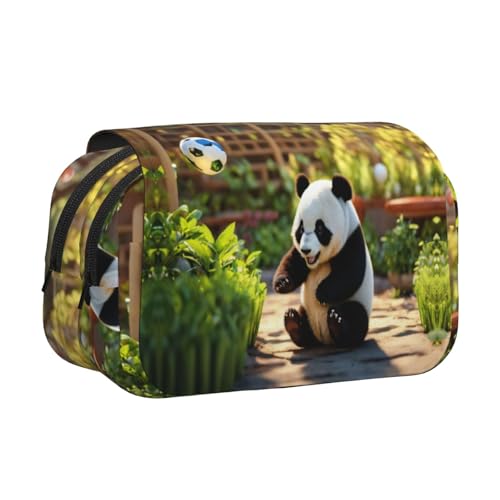 JEJEA Federmäppchen mit Panda-Aufdruck, Federmäppchen, Halter für Bleistifte, Make-up, Mehrzweck-Organizer-Box für Erwachsene, Schwarz , Einheitsgröße, Kulturbeutel von JEJEA