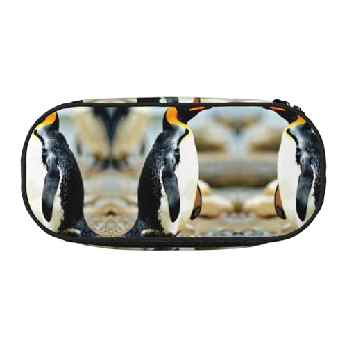 JEJEA Federmäppchen mit Pinguin-Aufdruck, großes Fassungsvermögen, große Aufbewahrung, hohe Kapazität, Beutelhalter, Organizer, Schwarz , Einheitsgröße, Taschen-Organizer von JEJEA