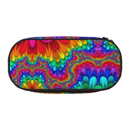 JEJEA Federmäppchen mit Regenbogen-Motiv, Batikmuster, großes Fassungsvermögen, großes Fassungsvermögen, Beutel, Organizer, Schwarz , Einheitsgröße, Taschen-Organizer von JEJEA