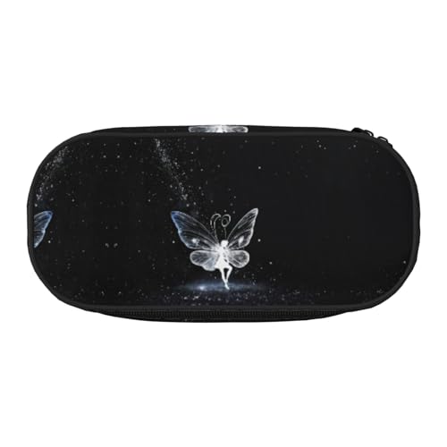 JEJEA Federmäppchen mit Schmetterlingsdruck, große Kapazität, große Aufbewahrung, hohe Kapazität, Beutelhalter, Organizer, Schwarz , Einheitsgröße, Taschen-Organizer von JEJEA