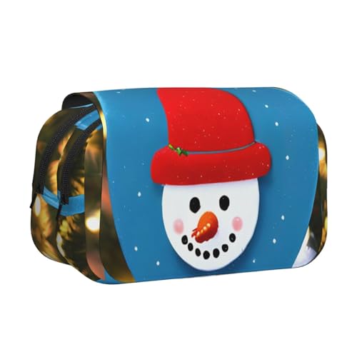 JEJEA Federmäppchen mit Schneemann-Motiv, für Stifte, Make-up, Mehrzweck-Organizer-Box für Erwachsene, Schwarz , Einheitsgröße, Kulturbeutel von JEJEA