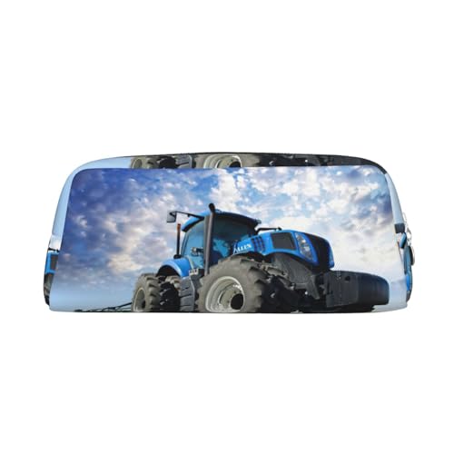 JEJEA Federmäppchen mit Traktor-Motiv, großes Fassungsvermögen, Federmäppchen, Schreibwaren, Stifttasche, vielseitige Make-up-Tasche, silber, Einheitsgröße, Kulturbeutel von JEJEA