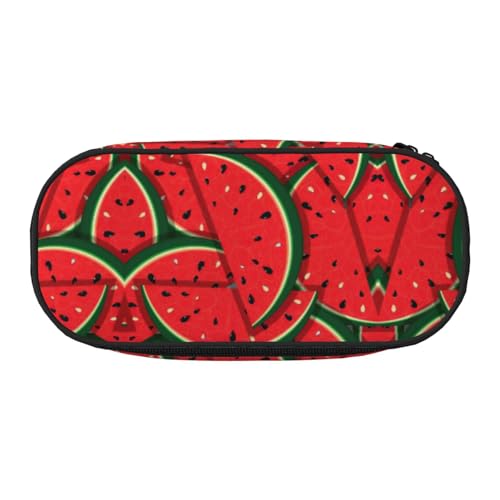 JEJEA Federmäppchen mit Wassermelonen-Druck, großes Fassungsvermögen, große Aufbewahrung, hohe Kapazität, Beutel, Organizer, Rot, Schwarz , Einheitsgröße, Taschen-Organizer von JEJEA