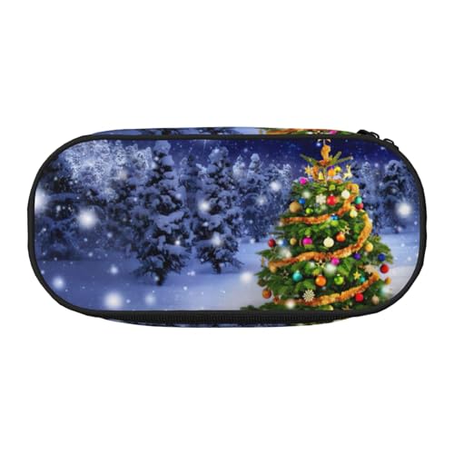 JEJEA Federmäppchen mit Weihnachtsbaum-Aufdruck, großes Fassungsvermögen, große Aufbewahrung, hohe Kapazität, Beutelhalter, Organizer, Schwarz , Einheitsgröße, Taschen-Organizer von JEJEA