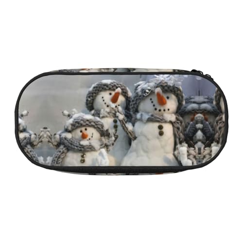 JEJEA Federmäppchen mit Weihnachtsmotiv und Schneemann-Aufdruck, große Kapazität, große Kapazität, Beutel, Organizer, Schwarz , Einheitsgröße, Taschen-Organizer von JEJEA