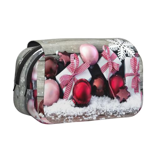 JEJEA Federmäppchen mit Weihnachtsverzierung, für Bleistifte, Make-up, Mehrzweck-Organizer-Box für Erwachsene, Schwarz , Einheitsgröße, Kulturbeutel von JEJEA