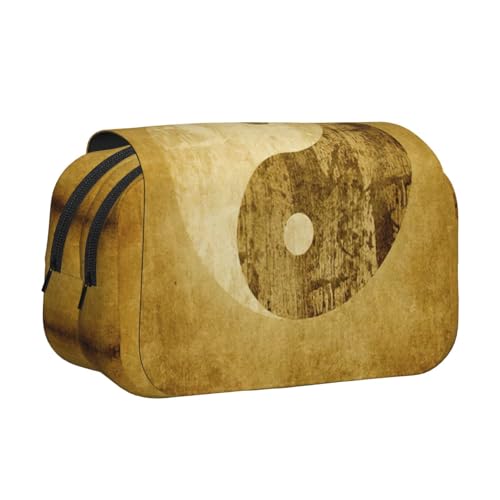 JEJEA Federmäppchen mit Yin-Yang-Symbol, Stifteetui, Halter für Bleistifte, Make-up, Mehrzweck-Organizer-Box für Erwachsene, Schwarz , Einheitsgröße, Kulturbeutel von JEJEA