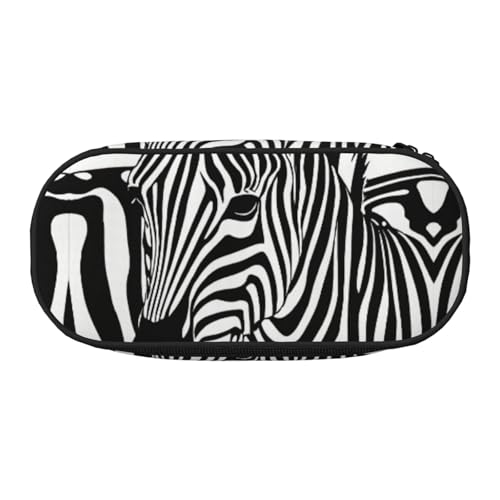 JEJEA Federmäppchen mit Zebra-Aufdruck, großes Fassungsvermögen, große Aufbewahrung, hohe Kapazität, Beutelhalter, Organizer, Schwarz , Einheitsgröße, Taschen-Organizer von JEJEA