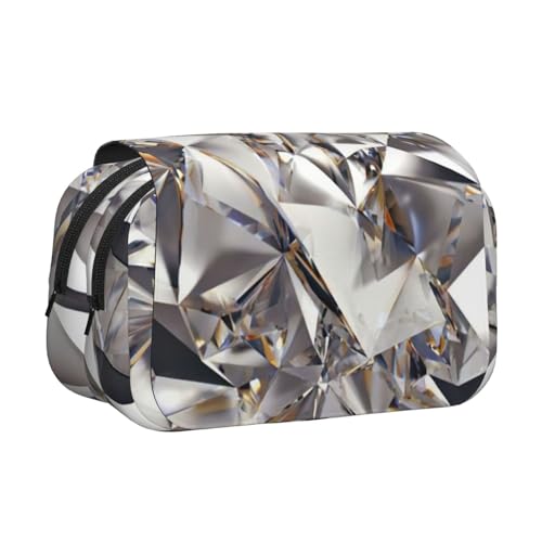 JEJEA Federmäppchen mit abstraktem Glitzerstein-Kristallmuster, Stifteetui, Halter für Bleistifte, Make-up, Mehrzweck-Organizer-Box für Erwachsene, Schwarz , Einheitsgröße, Kulturbeutel von JEJEA