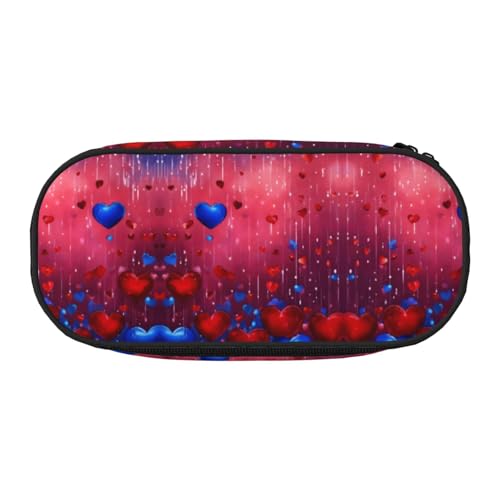 JEJEA Federmäppchen mit abstraktem Herzaufdruck, großes Fassungsvermögen, große Aufbewahrung, hohe Kapazität, Beutelhalter, Organizer, Schwarz , Einheitsgröße, Taschen-Organizer von JEJEA