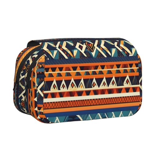 JEJEA Federmäppchen mit afrikanischem Nationalmuster, für Bleistifte, Make-up, Mehrzweck-Organizer-Box für Erwachsene, Schwarz , Einheitsgröße, Kulturbeutel von JEJEA