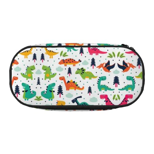 JEJEA Federmäppchen mit buntem Dinosaurier-Druck, großes Fassungsvermögen, große Aufbewahrung, hohe Kapazität, Beutel, Beutel, Organizer, Schwarz , Einheitsgröße, Taschen-Organizer von JEJEA