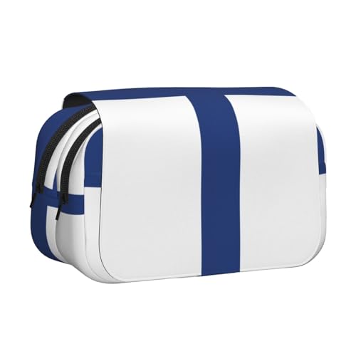 JEJEA Federmäppchen mit finnischer Flagge, für Bleistifte, Make-up, Mehrzweck-Organizer-Box für Erwachsene, Schwarz , Einheitsgröße, Kulturbeutel von JEJEA