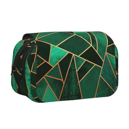 JEJEA Federmäppchen mit geometrischem Druck, Schwarz und Gold, für Bleistifte, Make-up, Mehrzweck-Organizer-Box für Erwachsene, Schwarz , Einheitsgröße, Kulturbeutel von JEJEA