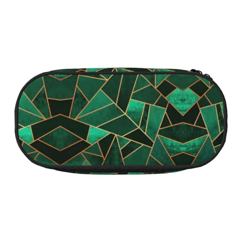 JEJEA Federmäppchen mit geometrischem Druck, großes Fassungsvermögen, große Aufbewahrung, hohe Kapazität, Schwarz und Gold, Schwarz , Einheitsgröße, Taschen-Organizer von JEJEA