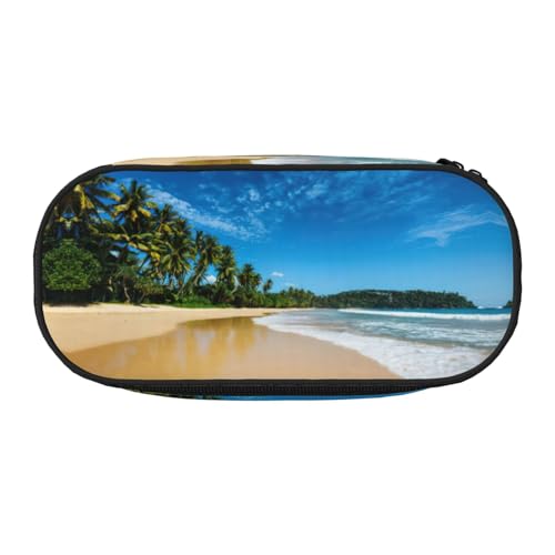 JEJEA Federmäppchen mit großem Fassungsvermögen, Motiv: Himmelswellen und Strand, großer Stauraum, hohe Kapazität, Beutelhalter, Organizer, Schwarz , Einheitsgröße, Taschen-Organizer von JEJEA