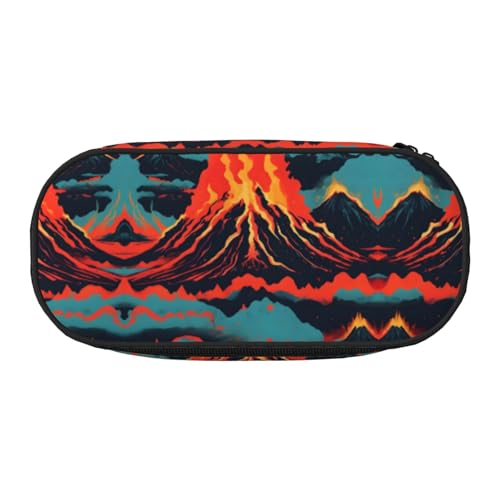 JEJEA Federmäppchen mit großem Fassungsvermögen, großes Fassungsvermögen, großes Fassungsvermögen, Tasche mit Volcano-Print, Schwarz , Einheitsgröße, Taschen-Organizer von JEJEA