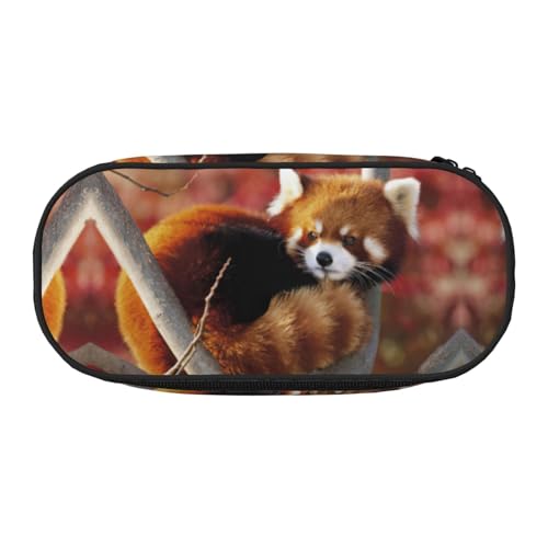 JEJEA Federmäppchen mit großem Fassungsvermögen, großes Fassungsvermögen, mit rotem Panda-Aufdruck, große Kapazität, Beutel, Organizer, Schwarz , Einheitsgröße, Taschen-Organizer von JEJEA