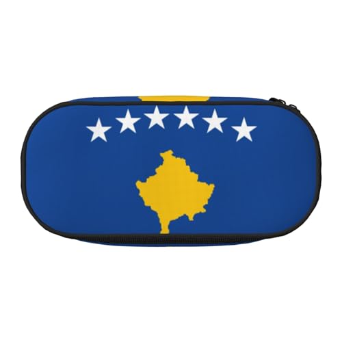 JEJEA Federmäppchen mit großer Kapazität, Motiv: Flagge des Kosovo, große Kapazität, Tasche, Schwarz , Einheitsgröße, Taschen-Organizer von JEJEA
