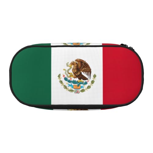 JEJEA Federmäppchen mit großer Kapazität, Motiv: Flagge von Mexiko, große Kapazität, Tasche, Schwarz , Einheitsgröße, Taschen-Organizer von JEJEA