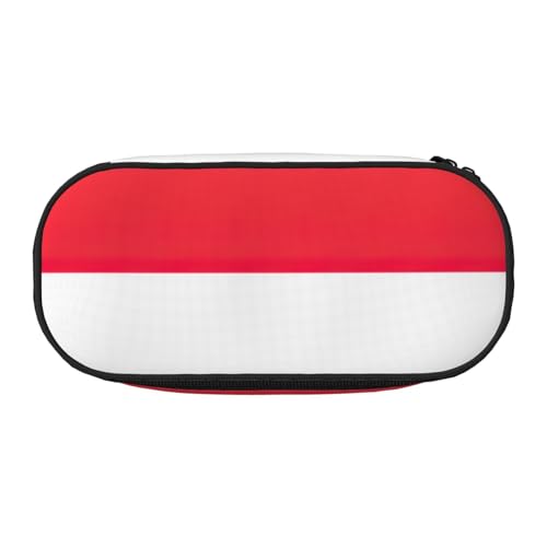 JEJEA Federmäppchen mit indonesischer Flagge, großes Fassungsvermögen, große Aufbewahrung, hohe Kapazität, Beutelhalter, Organizer, Schwarz , Einheitsgröße, Taschen-Organizer von JEJEA