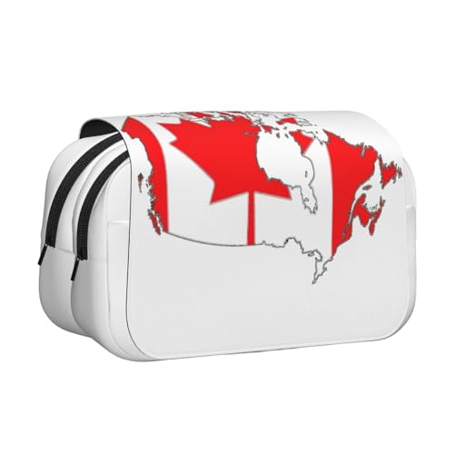 JEJEA Federmäppchen mit kanadischer Flagge, für Stifte, Make-up, Mehrzweck-Organizer-Box für Erwachsene, Schwarz , Einheitsgröße, Kulturbeutel von JEJEA